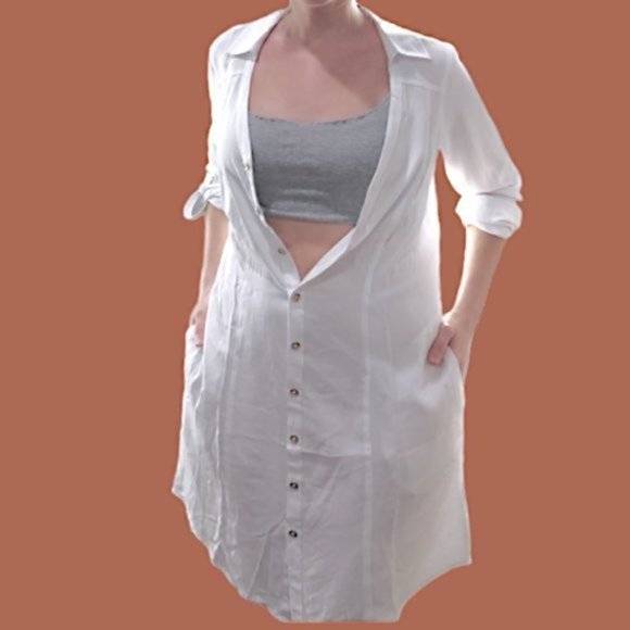 NWT Guess Los Angeles "Challis Dress Robe" Shirt Dress - Picture 13 of 15